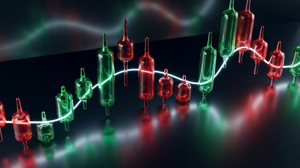 Crypto grafiek lezen — 3D candlesticks als sculptuur van marktdata